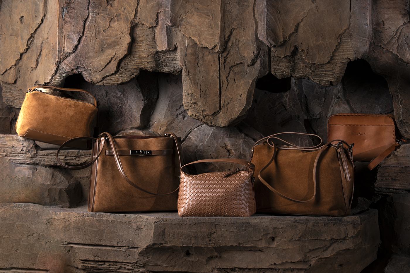 Luxe Series leather bag campaign still